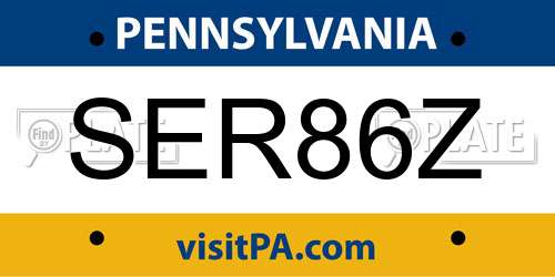 SER86Z Pennsylvania License Plate