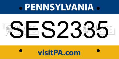 SES2335 Pennsylvania License Plate