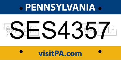 SES4357 Pennsylvania License Plate