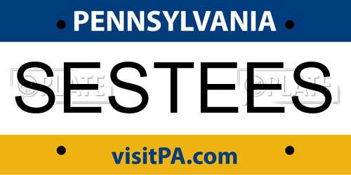 SESTEES Pennsylvania License Plate