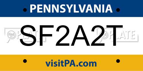 SF2A2T Pennsylvania License Plate