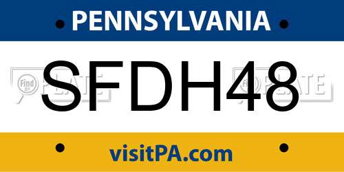 SFDH48 Pennsylvania License Plate