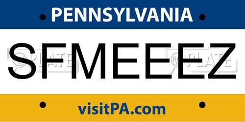 SFMEEEZ Pennsylvania License Plate