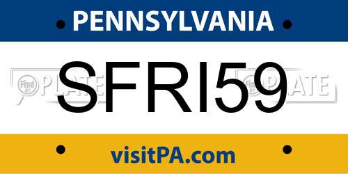 SFRI59 Pennsylvania License Plate