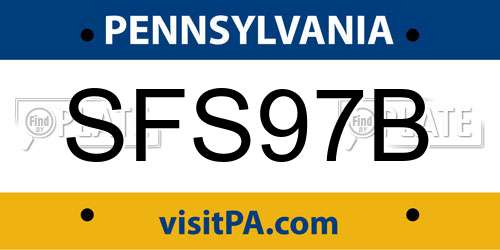SFS97B Pennsylvania License Plate