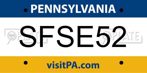 SFSE52 Pennsylvania License Plate