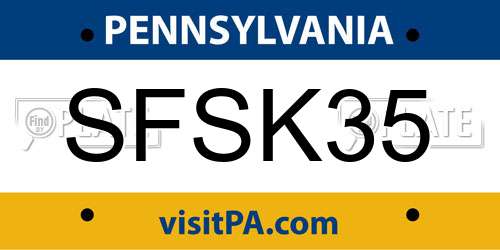 SFSK35 Pennsylvania License Plate