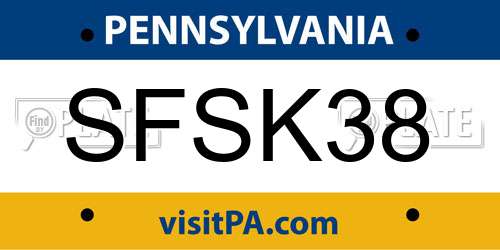SFSK38 Pennsylvania License Plate