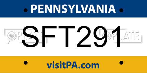SFT291 Pennsylvania License Plate