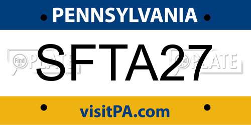 SFTA27 Pennsylvania License Plate