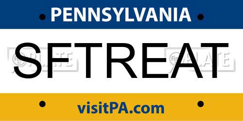 SFTREAT Pennsylvania License Plate