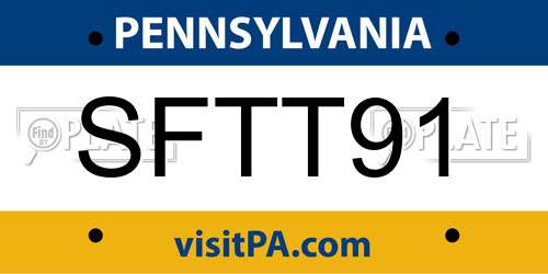 SFTT91 Pennsylvania License Plate