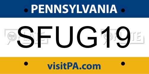 SFUG19 Pennsylvania License Plate
