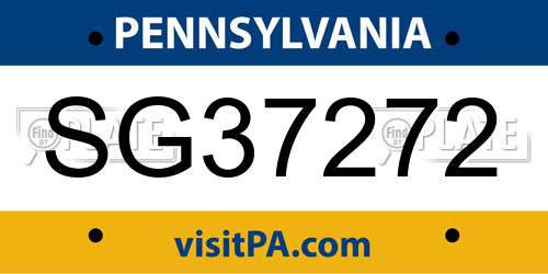 SG37272 Pennsylvania License Plate