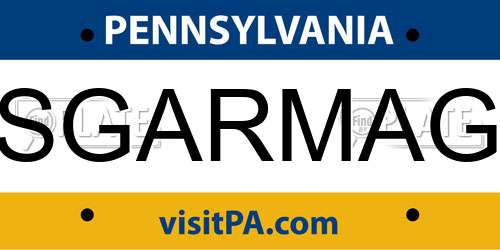 SGARMAG Pennsylvania License Plate