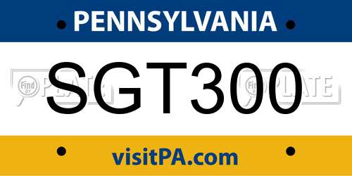 SGT300 Pennsylvania License Plate