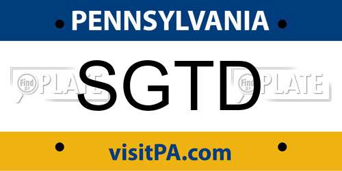 SGTD Pennsylvania License Plate