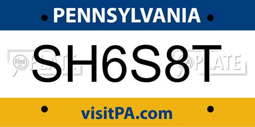 SH6S8T Pennsylvania License Plate