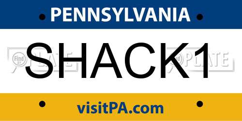 SHACK1 Pennsylvania License Plate