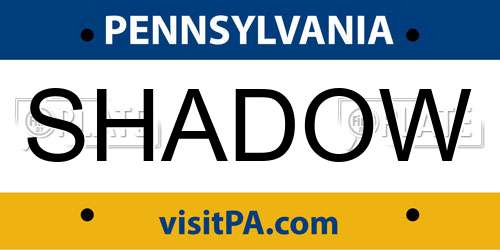 SHADOW Pennsylvania License Plate