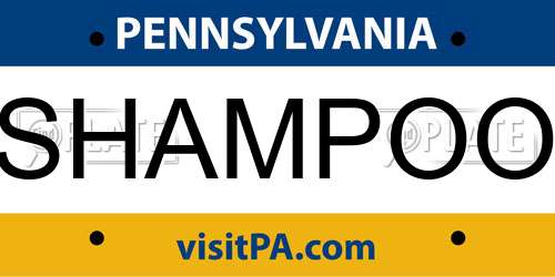 SHAMPOO Pennsylvania License Plate