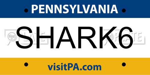 SHARK6 Pennsylvania License Plate