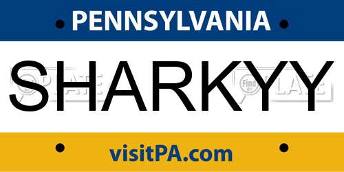 SHARKYY Pennsylvania License Plate