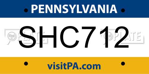 SHC712 Pennsylvania License Plate