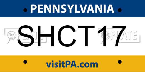 SHCT17 Pennsylvania License Plate