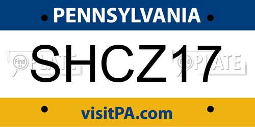 SHCZ17 Pennsylvania License Plate