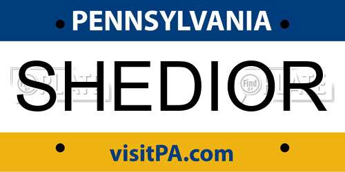 SHEDIOR Pennsylvania License Plate