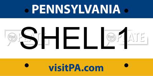 SHELL1 Pennsylvania License Plate