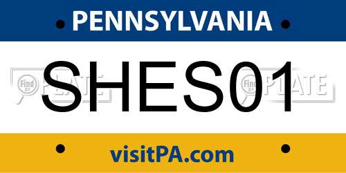 SHES01 Pennsylvania License Plate
