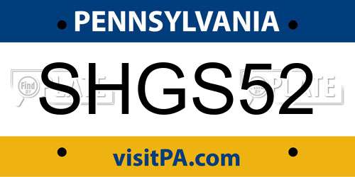 SHGS52 Pennsylvania License Plate