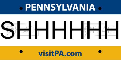 SHHHHHH Pennsylvania License Plate