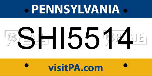 SHI5514 Pennsylvania License Plate