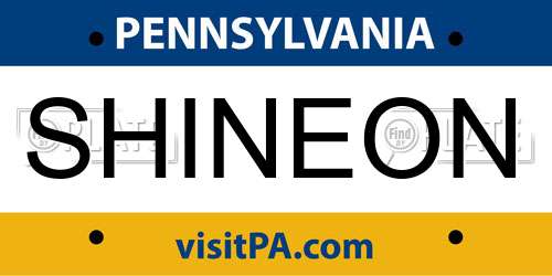 SHINEON Pennsylvania License Plate