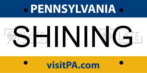 SHINING Pennsylvania License Plate