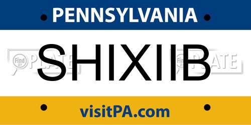 SHIXIIB Pennsylvania License Plate