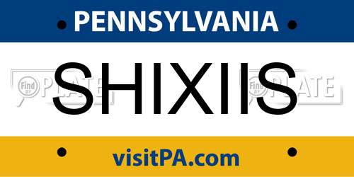 SHIXIIS Pennsylvania License Plate