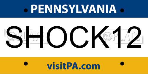 SHOCK12 Pennsylvania License Plate