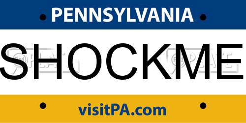 SHOCKME Pennsylvania License Plate