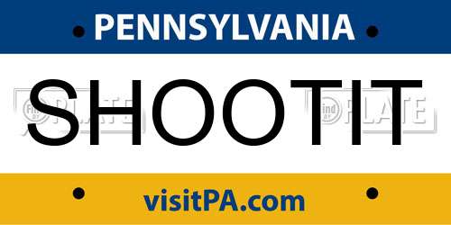 SHOOTIT Pennsylvania License Plate