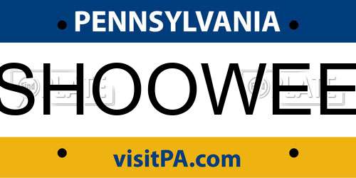 SHOOWEE Pennsylvania License Plate