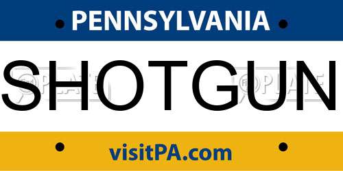 SHOTGUN Pennsylvania License Plate