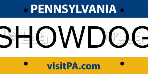 SHOWDOG Pennsylvania License Plate