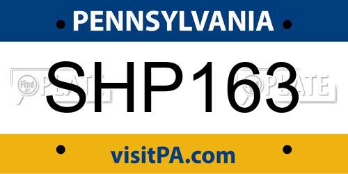 SHP163 Pennsylvania License Plate