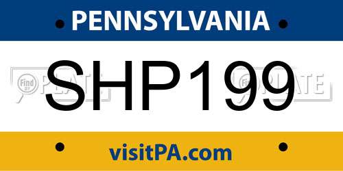 SHP199 Pennsylvania License Plate