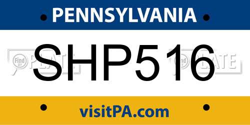 SHP516 Pennsylvania License Plate