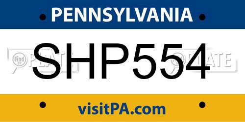 SHP554 Pennsylvania License Plate